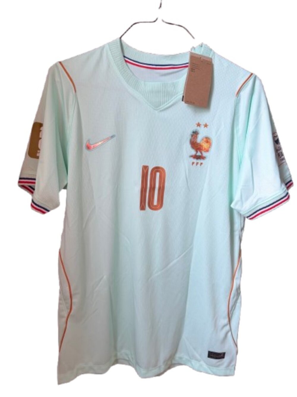 Mbappe France #10 Fan Soccer Jersey Green W/WC PATCHES L Away 2026 World Cup
